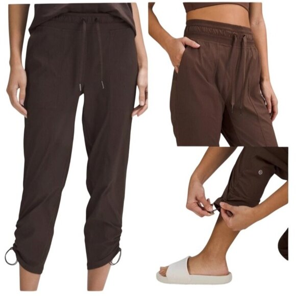 Lululemon Pants - Lululemon Women’s size 6 Dance Studio Mid Rise Cropped Pant Adjustable Brown